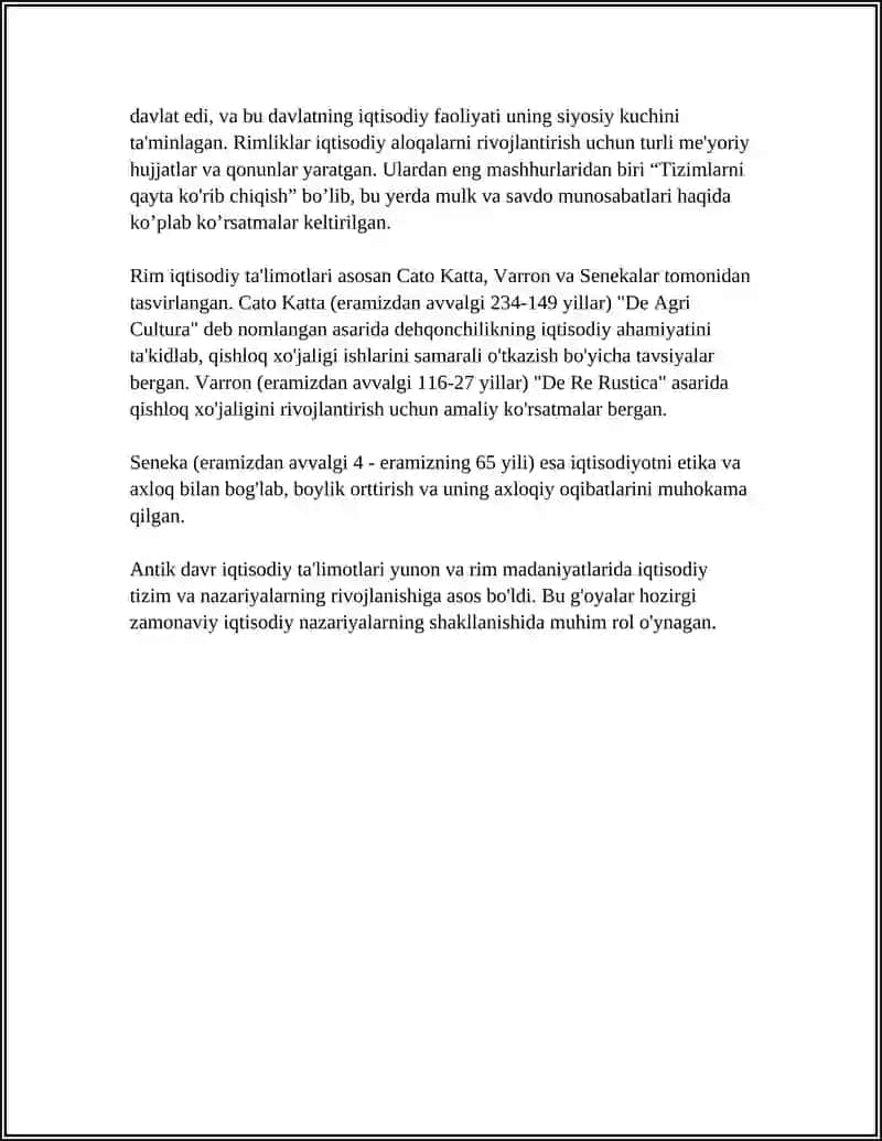 IQTISODIY TA'LIMOTLAR TARIXI 4