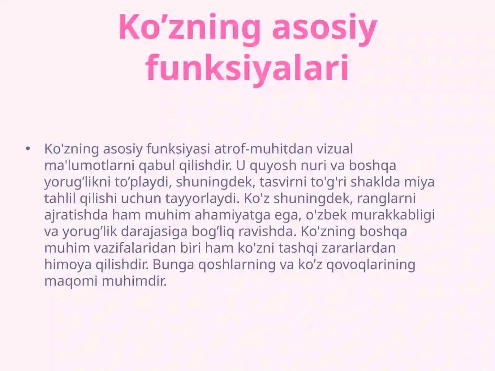 Ko’z fiziologiyasi 4