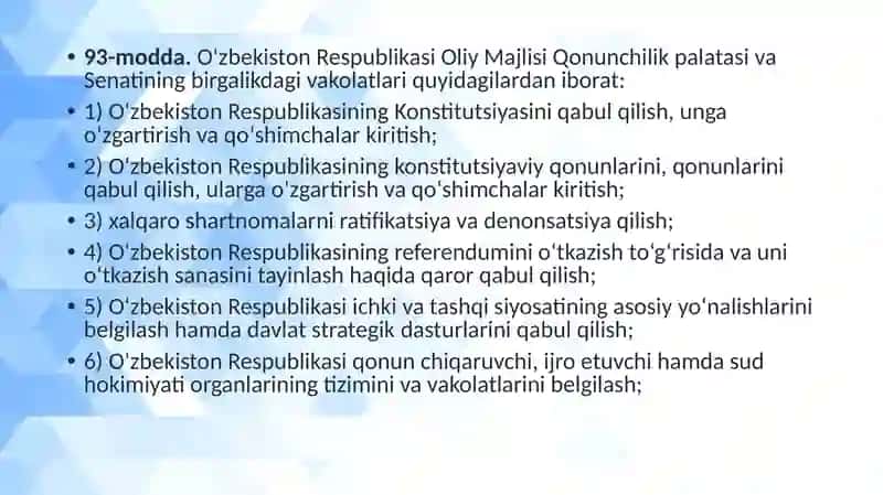 O‘zbekiston Respublikasi Oliy Majlisi 4