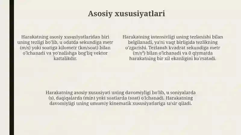 Harakat nomi va xususiyatlari 4