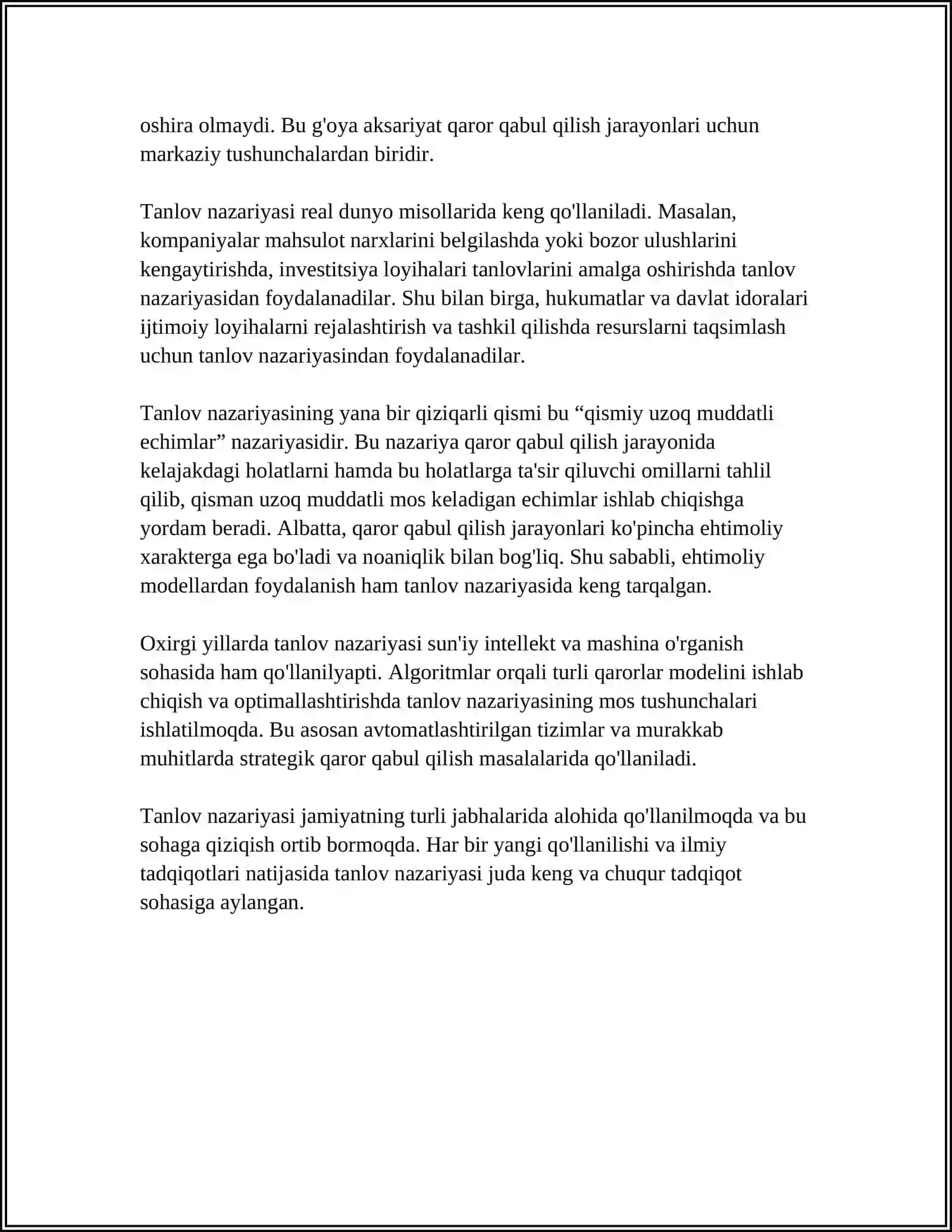 ISTE'MOLCHILAR TANLOVI NAZARIYASI 4