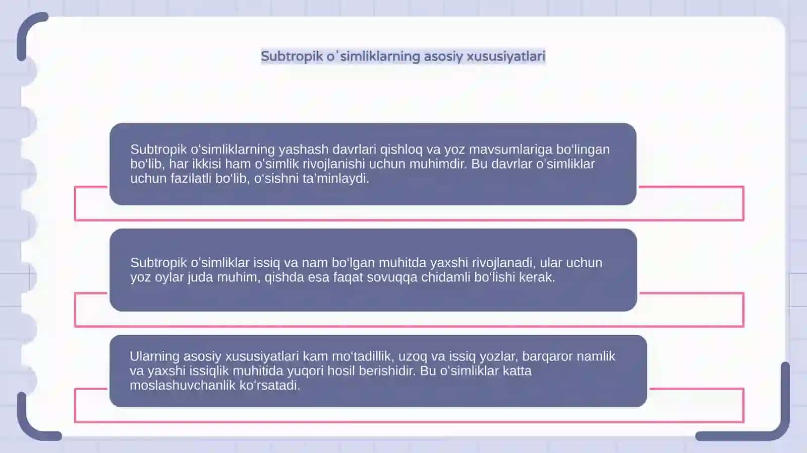 Subtropik oʻsimliklarni yashash davrlari 4