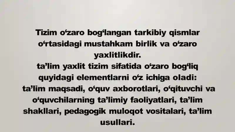 Yaxlit pedagogik jarayonning asosiy vazifalari 4