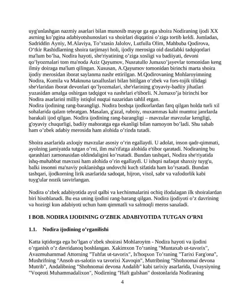 "Nodira gʻazaliyotida lirik qahramon obrazi" 4