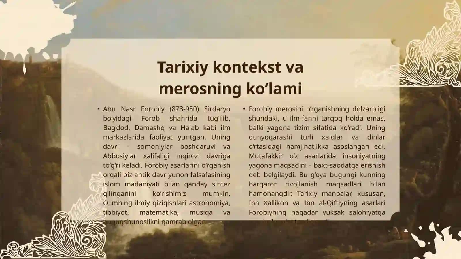 Farobiy haqida kichik taqdimot 4