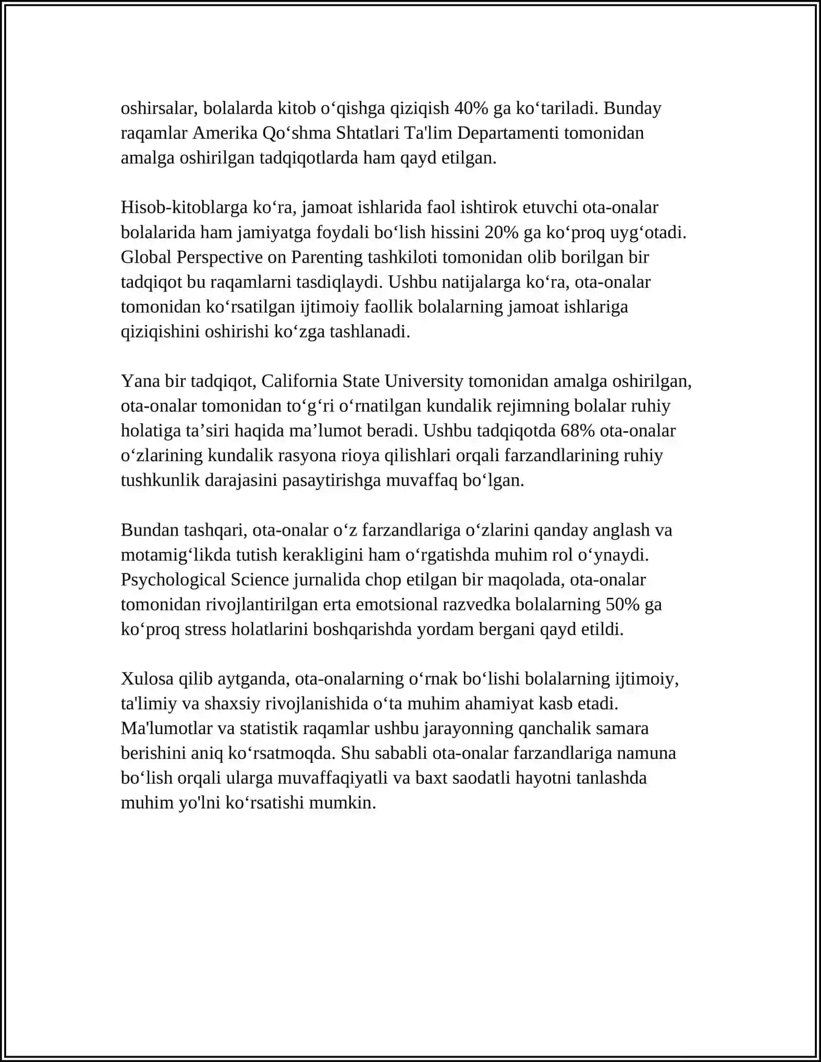 OTA ONALARGA TARBIYAGA OID BILIMLAR BERISH 4