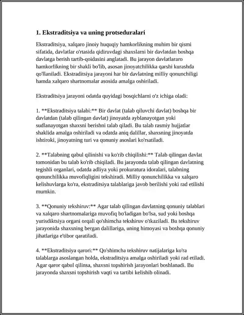 Ekstraditsiya va uning protseduralari 4