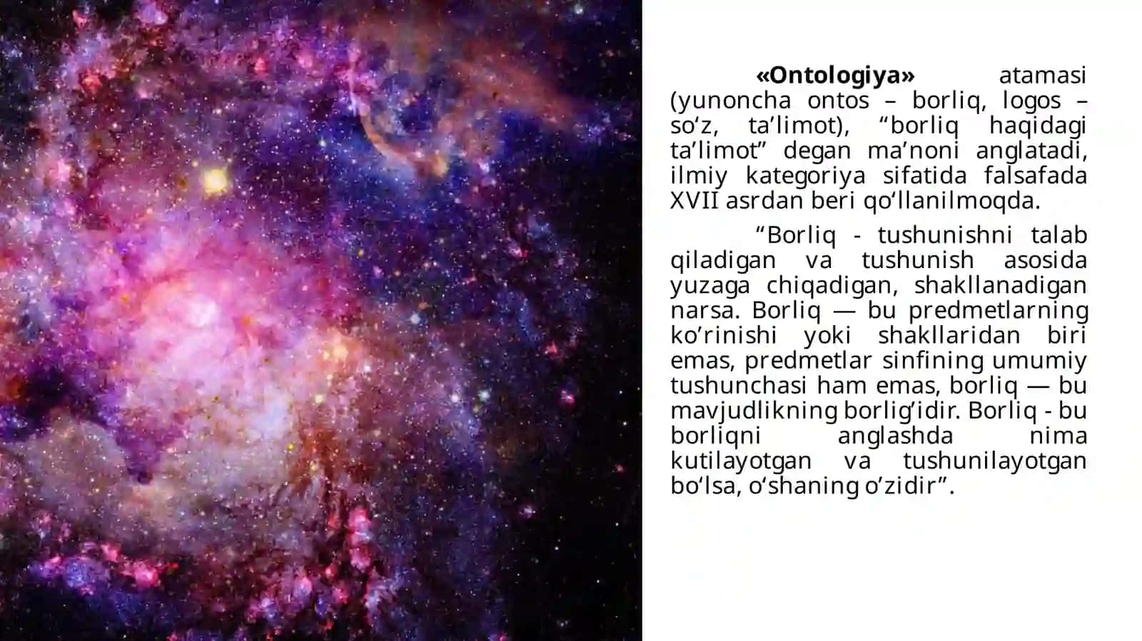 Borliq FALSAFASI (ontologiya) 4