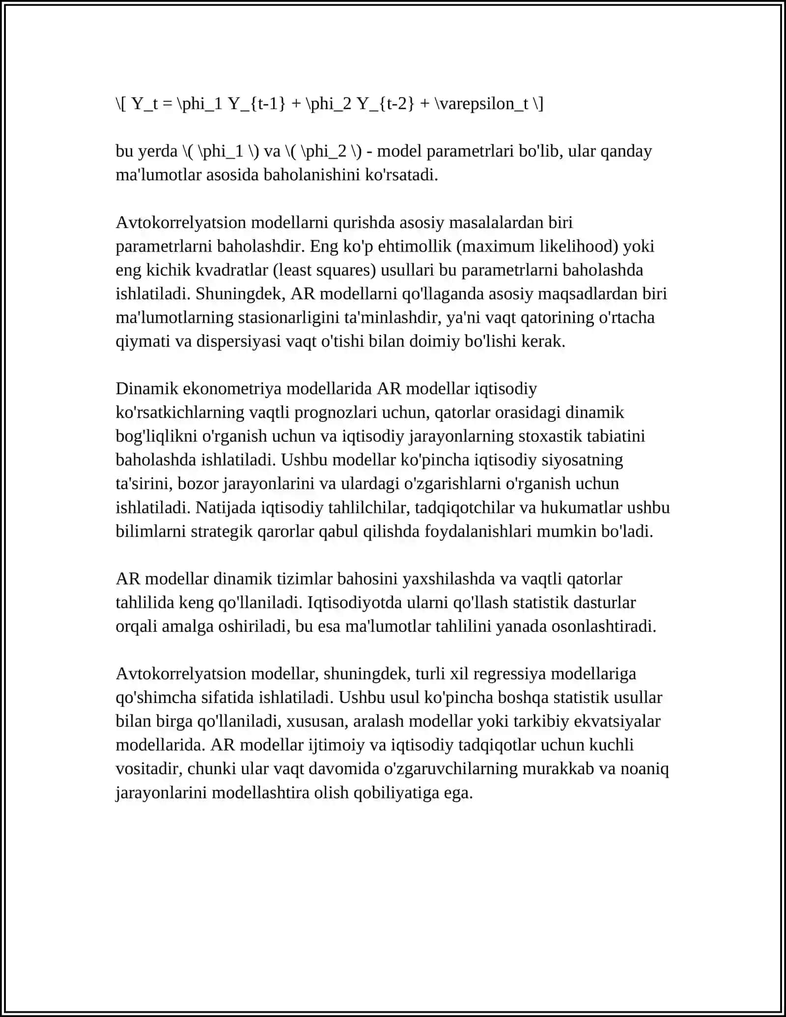 DINAMIK EKONOMETRIK MODELLAR 4