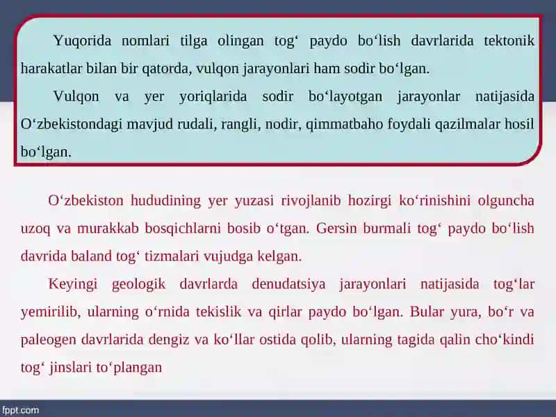 Yer va uning geologik tuzilishi va shakillari 4