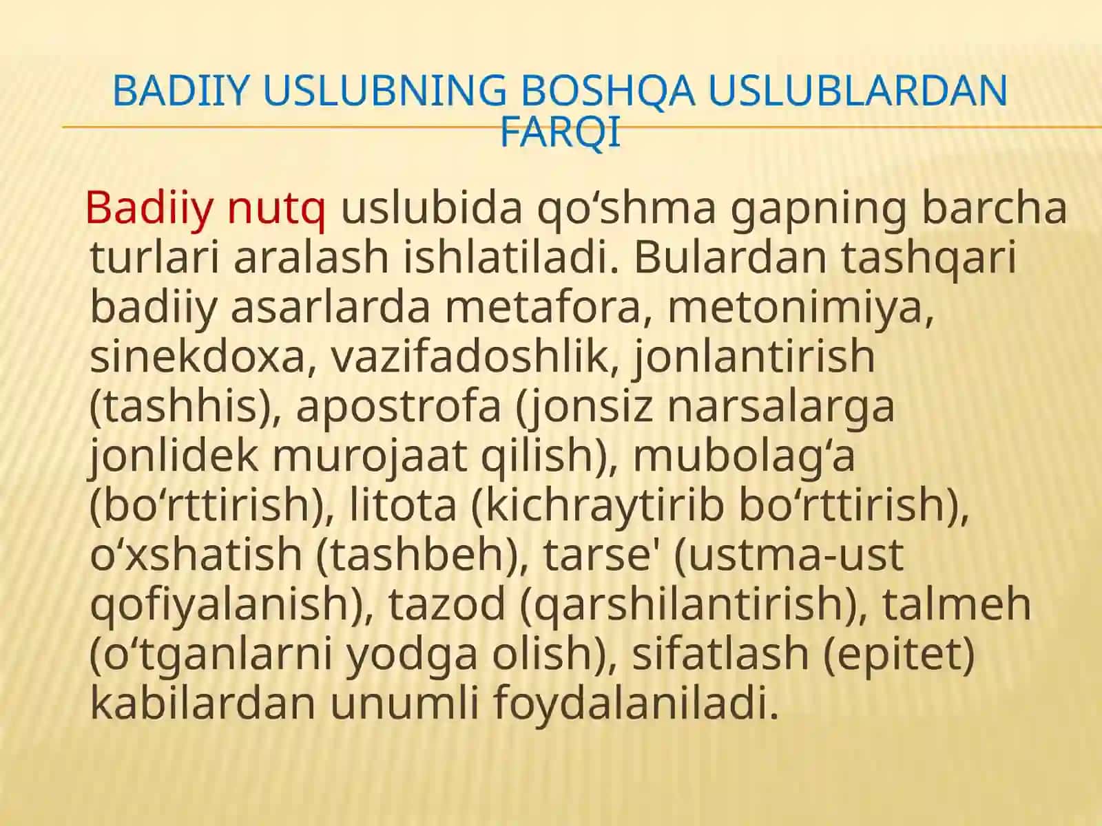 Badiiy uslub va uning xususiyatlari 4