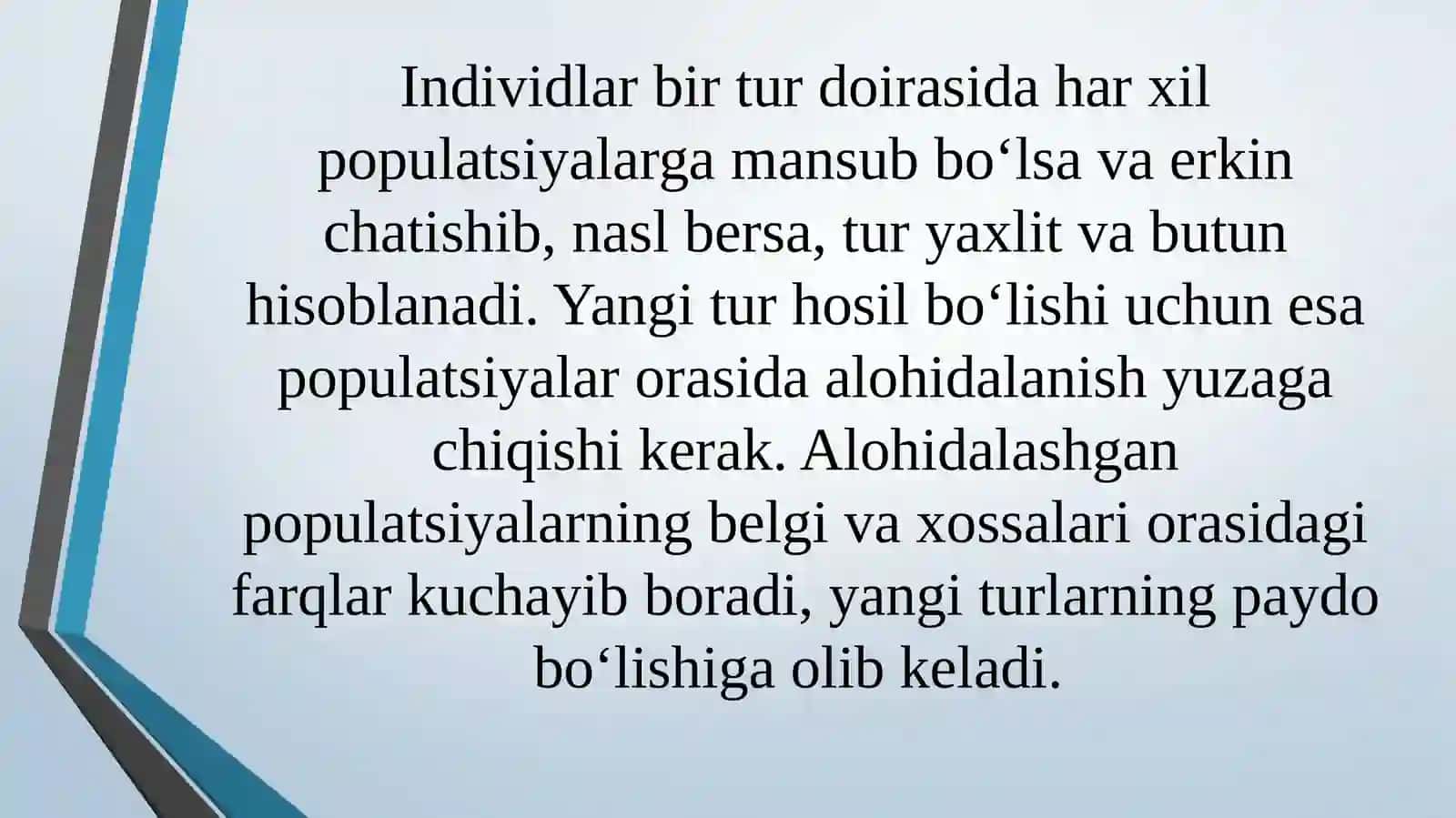 Tur paydo bo‘lishi 4
