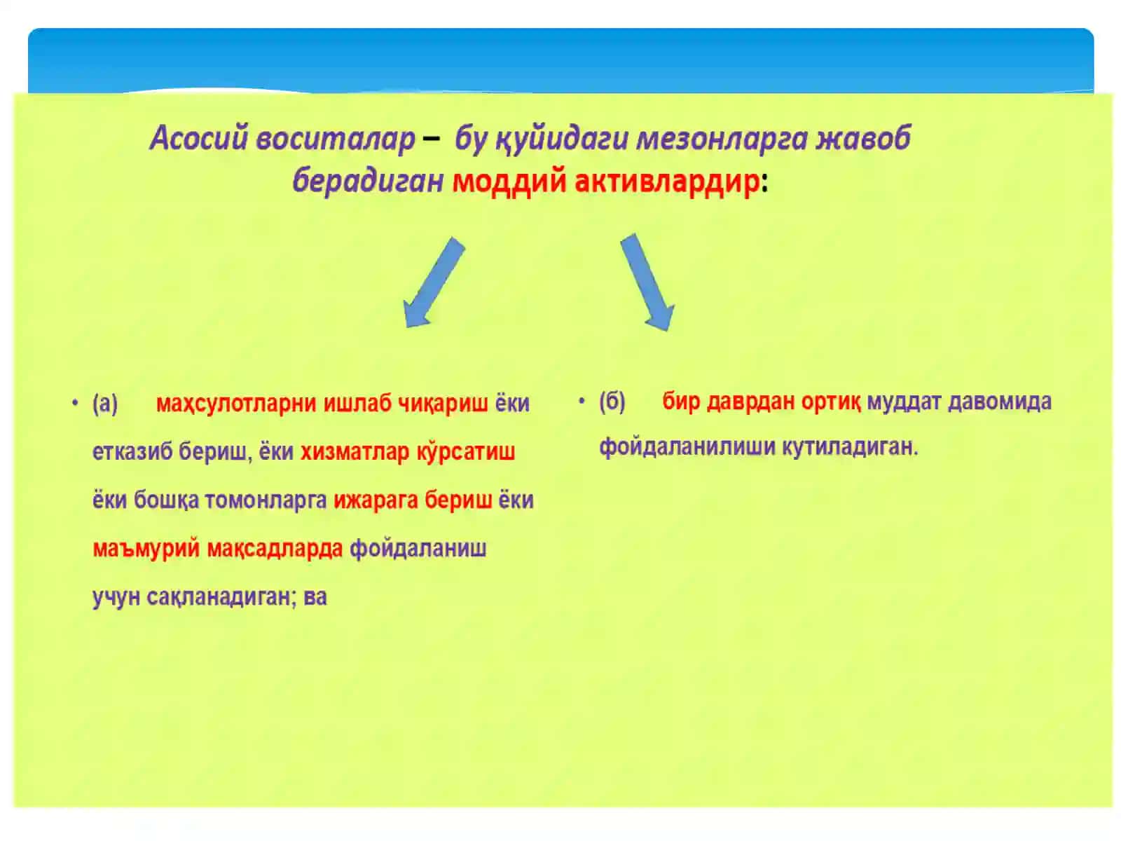 Асосий воситалар номоддий активлар ҳисоби 4