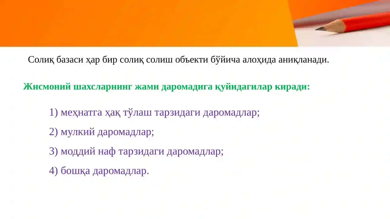 JISMONIY SHAXSLARDAN OLINADIGAN DAROMAD SOLIGI 4
