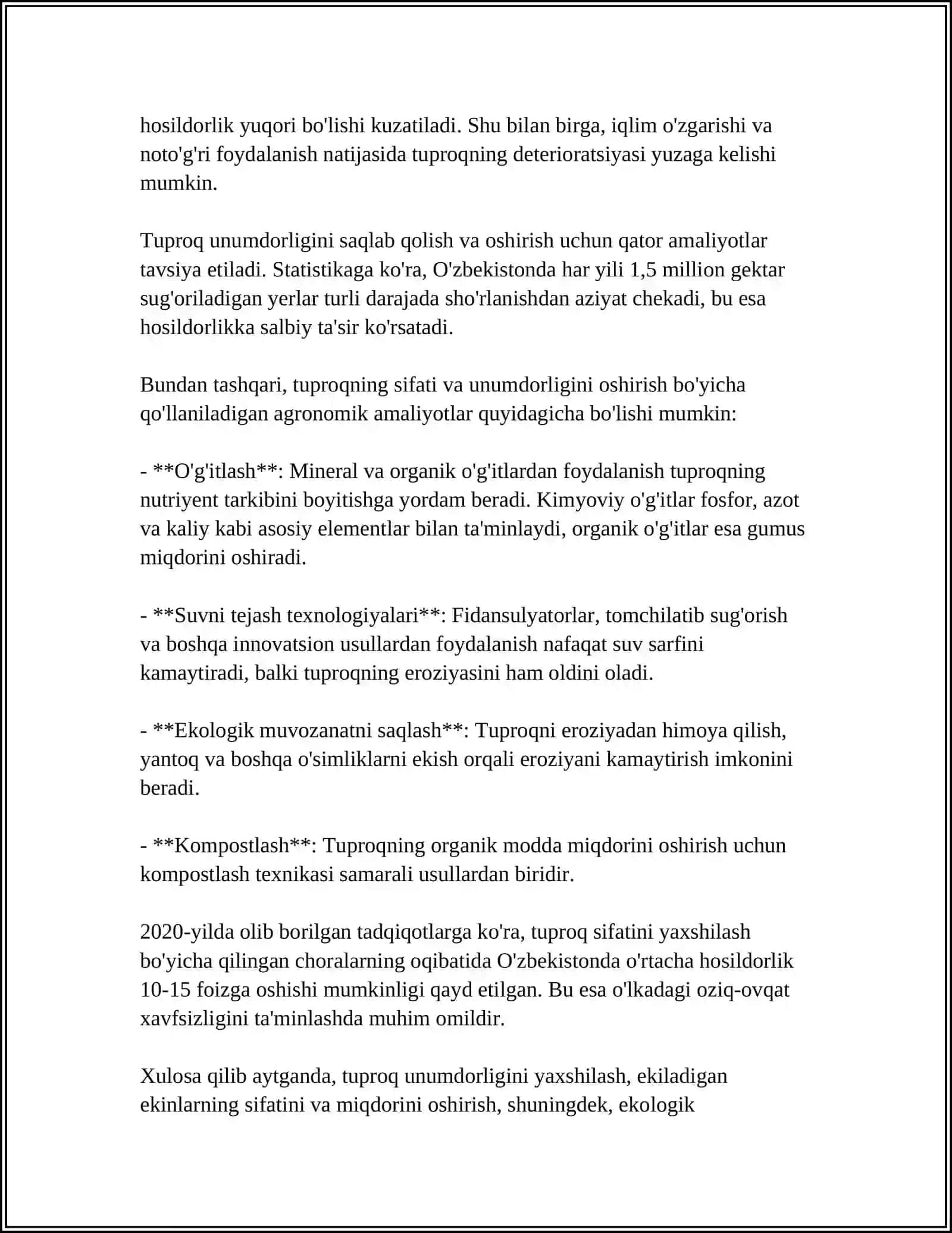 Tuproq unumdorligi 4