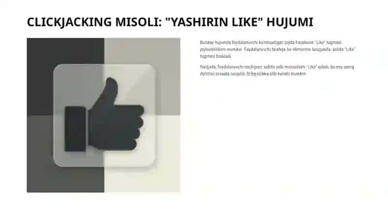 VEB HUJUMLAR: CLICKJACKING VA SESSION HIJACKING 4