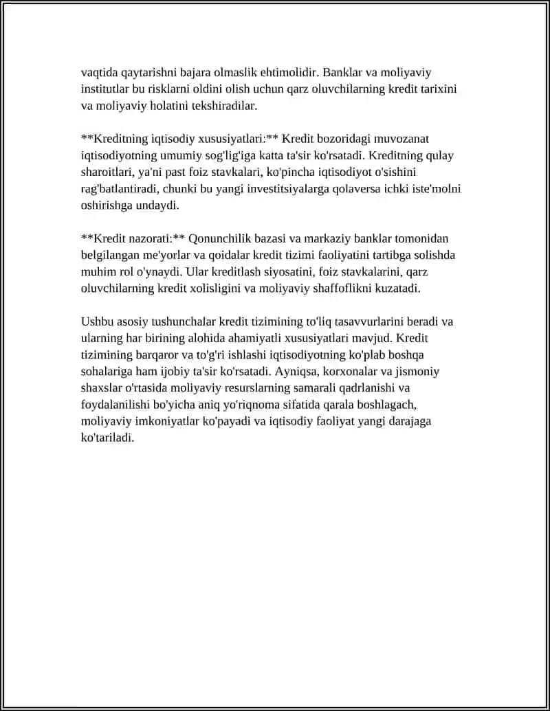 KRIDIT TIZIMINI TARKIBI TUZULISHI VA MUNOSABATLARI 4