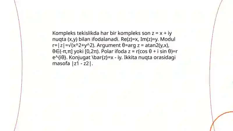 Kompleks o‘zgaruvchili funksiyalar 4