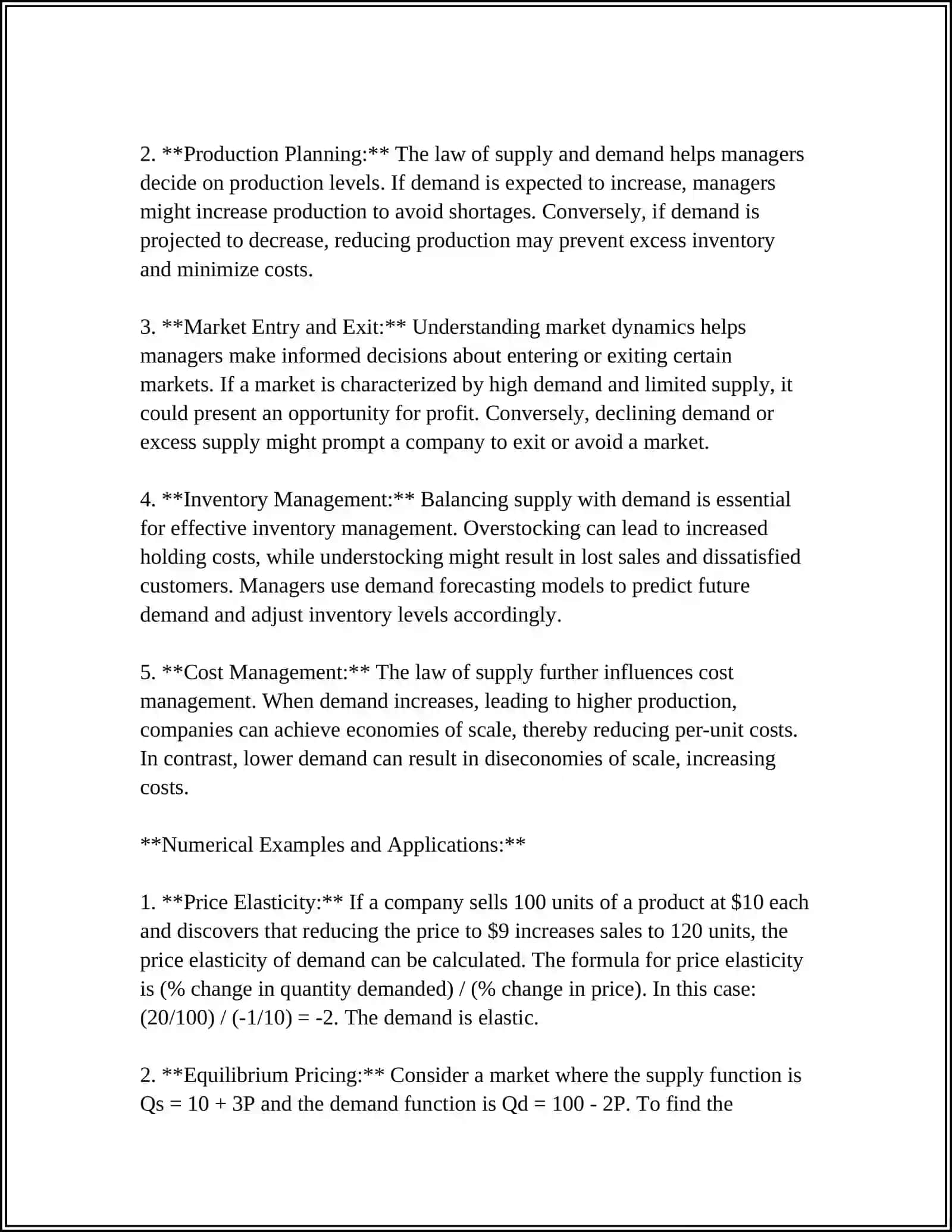 The Law of Supply and Demand in Management 4