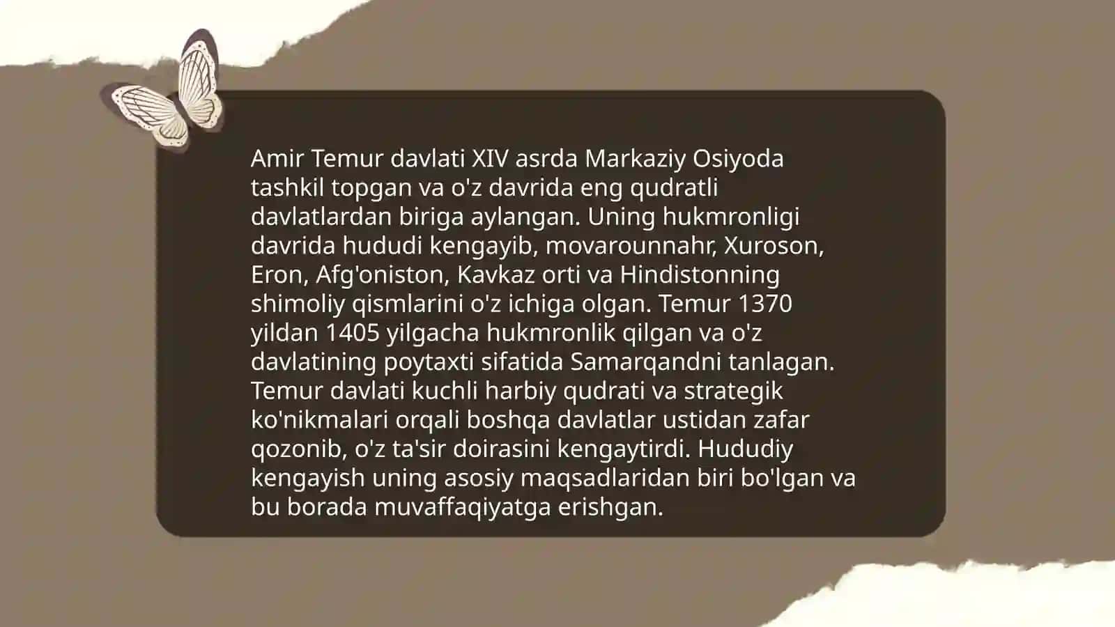 Amir Temur davlat chegaralarning mustahkamlashi 4