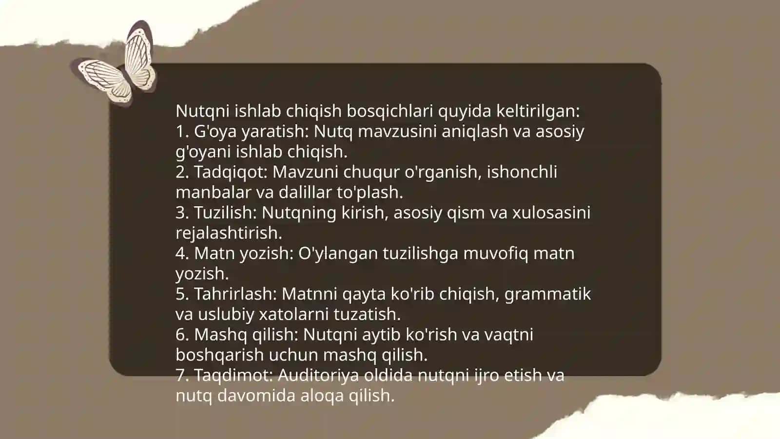 Nutuqning qisqaligi bo'yicha trening 4