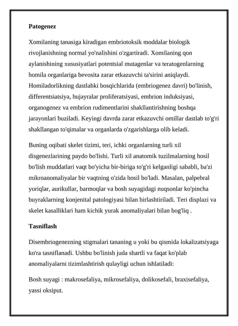 Disembriogenez stigmalari 4