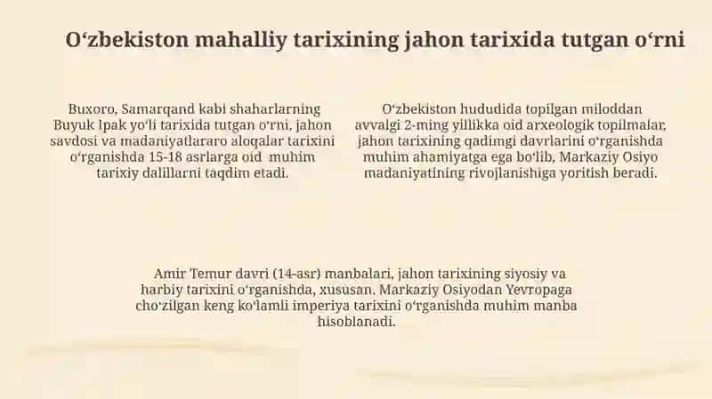 Arxeologik tadqiqotlar va mahalliy tarix 4