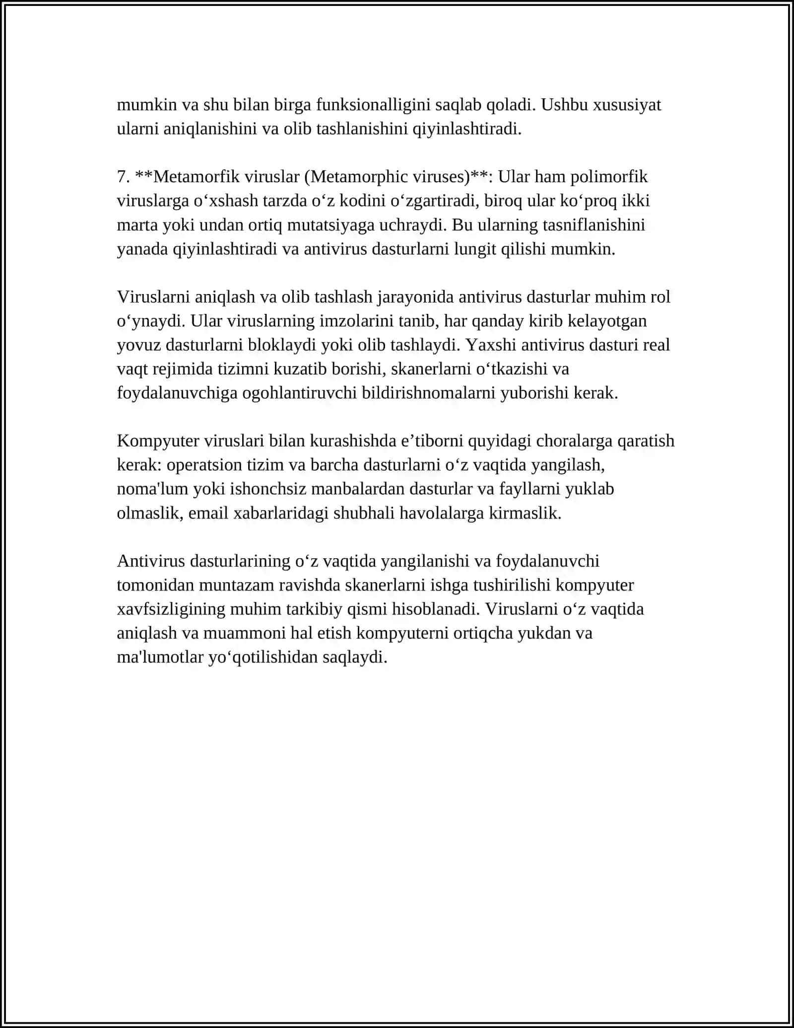 VIRUSLARNI ANIQLASH VA OLIB TASHLASH 4