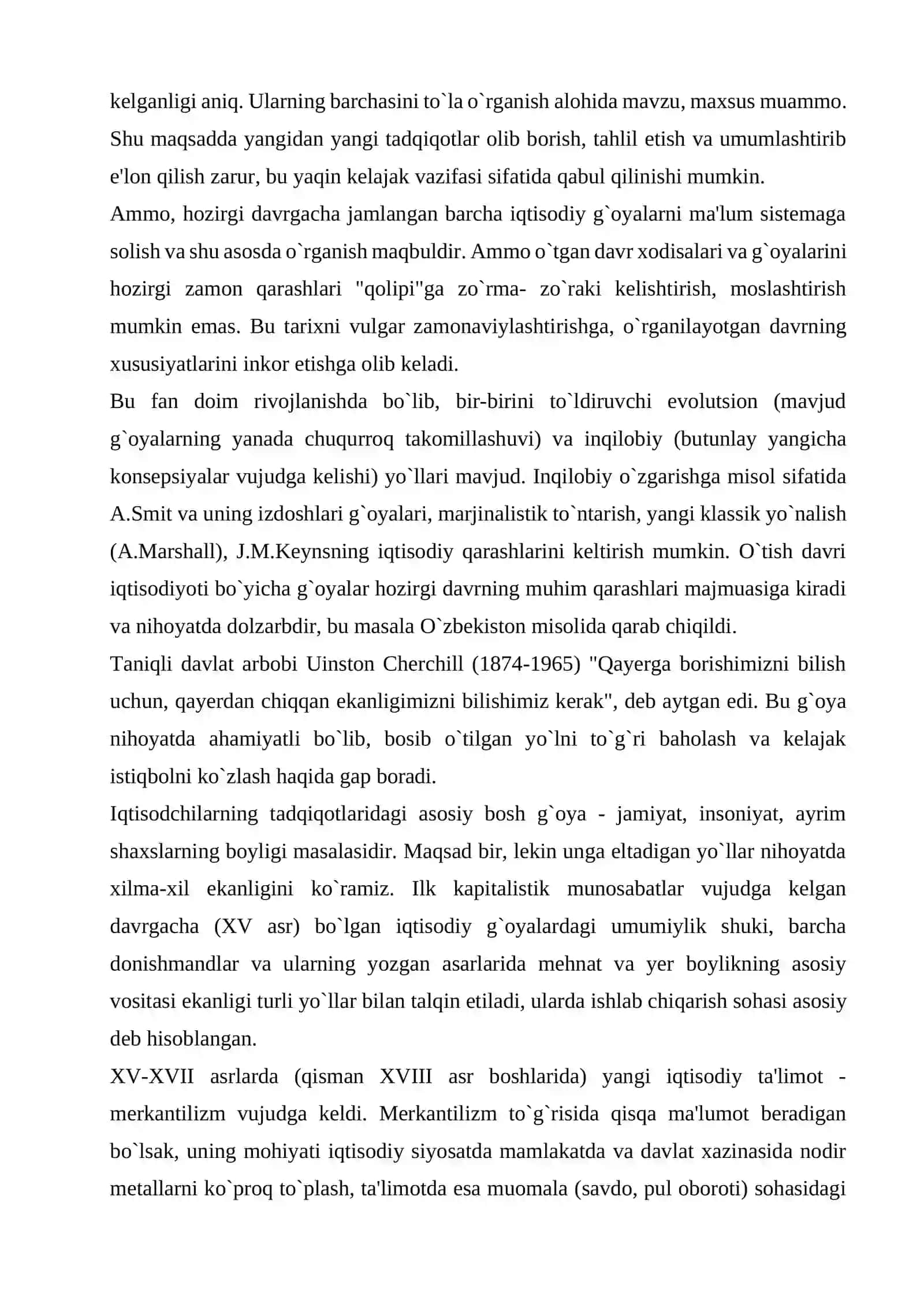 IQTISODIY TA’LIMOTLAR TARIXI KURSI 4