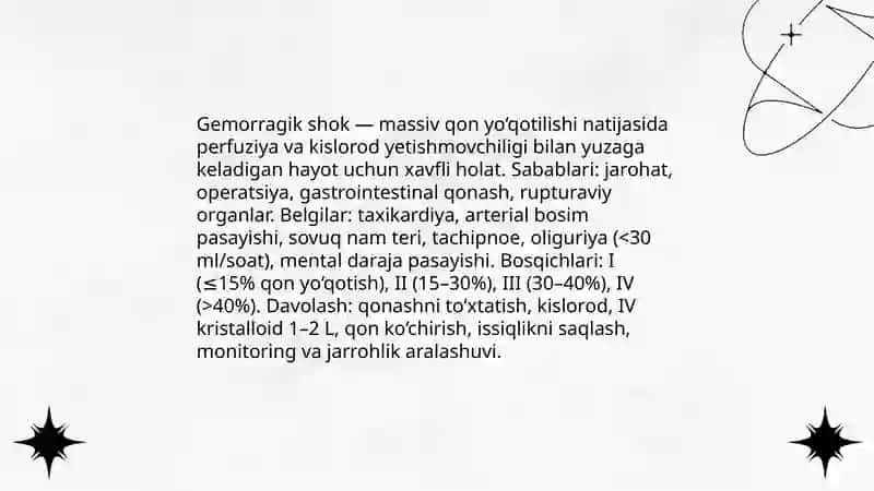 Gipovolemik shok 4