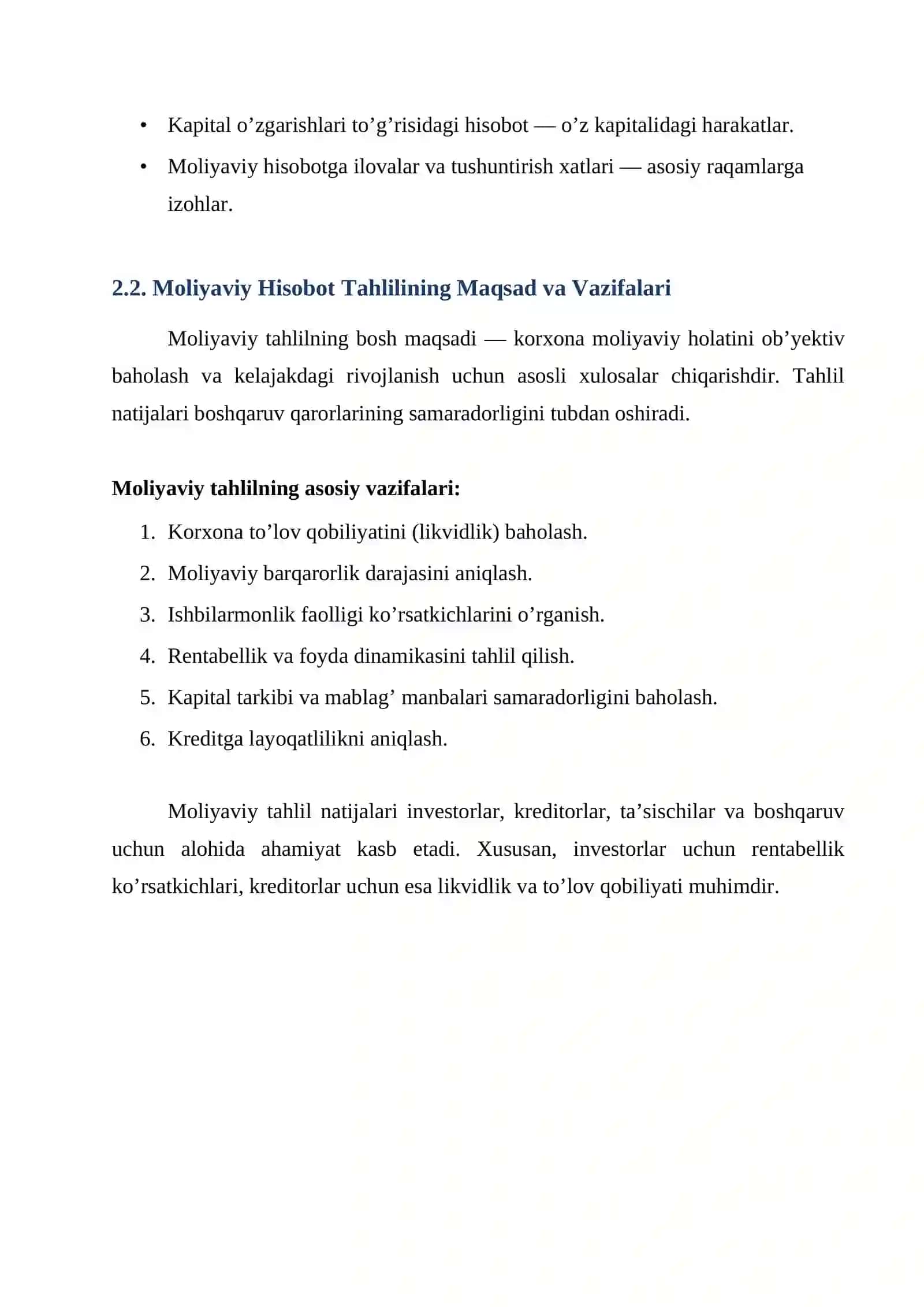 Moliyaviy hisobot tahlili: usullari va ahamiyati 4