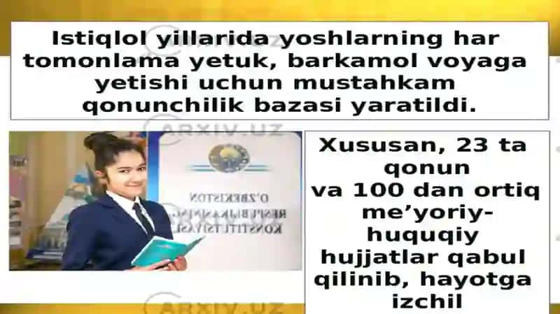 Mustaqillik yoshlarga nima berdi 4