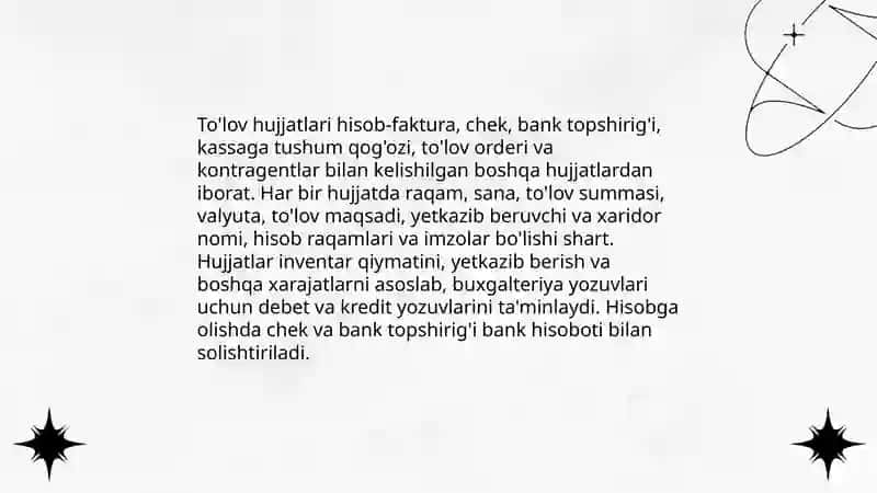 To'lovlar hisobi 4