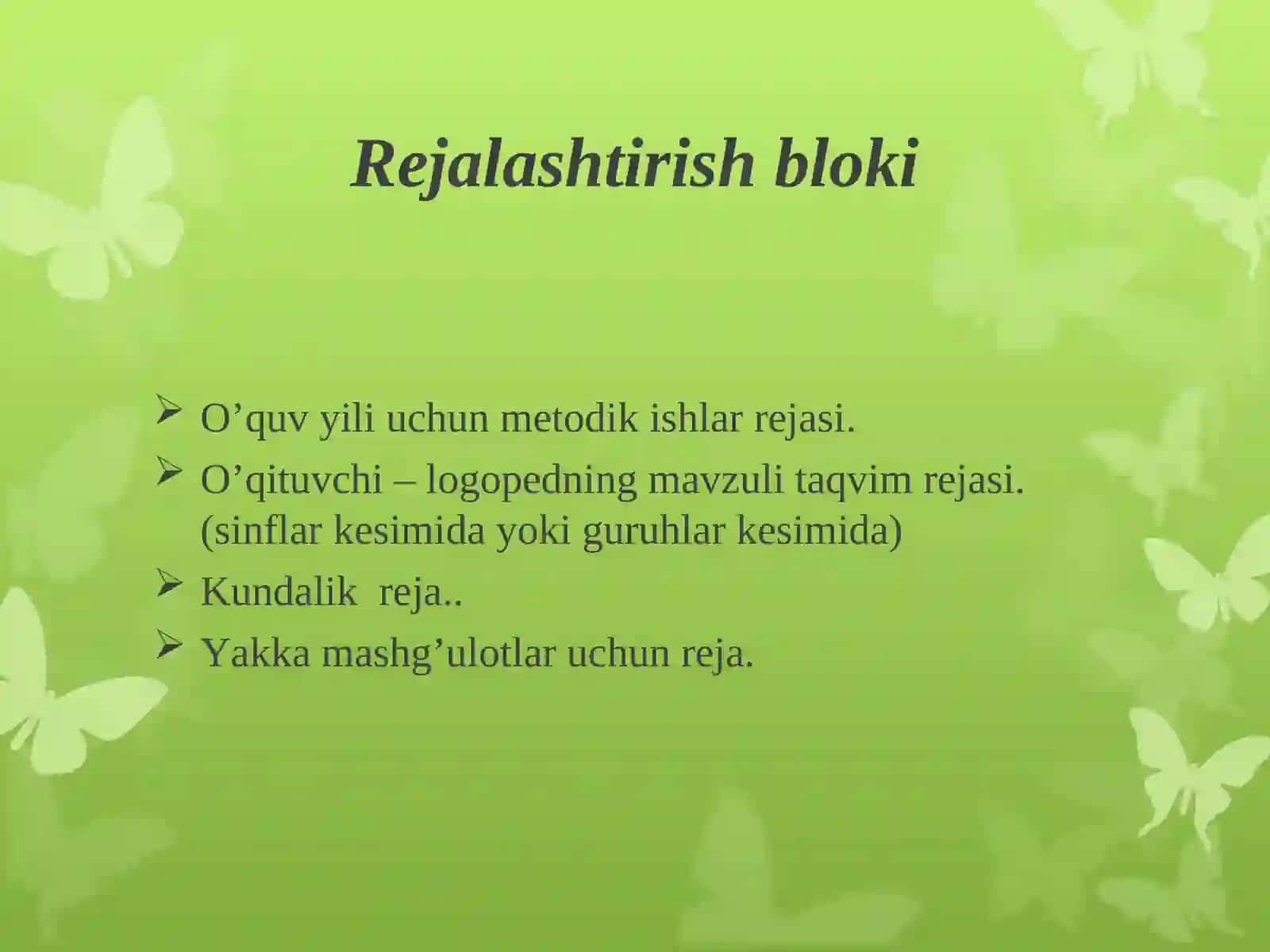 O’qituvchi - logopedning hujjatlari 4