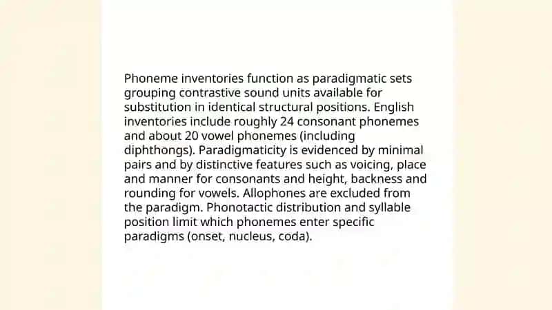 Paradigmatic and Syntagmatic Relations in English Phonology 4