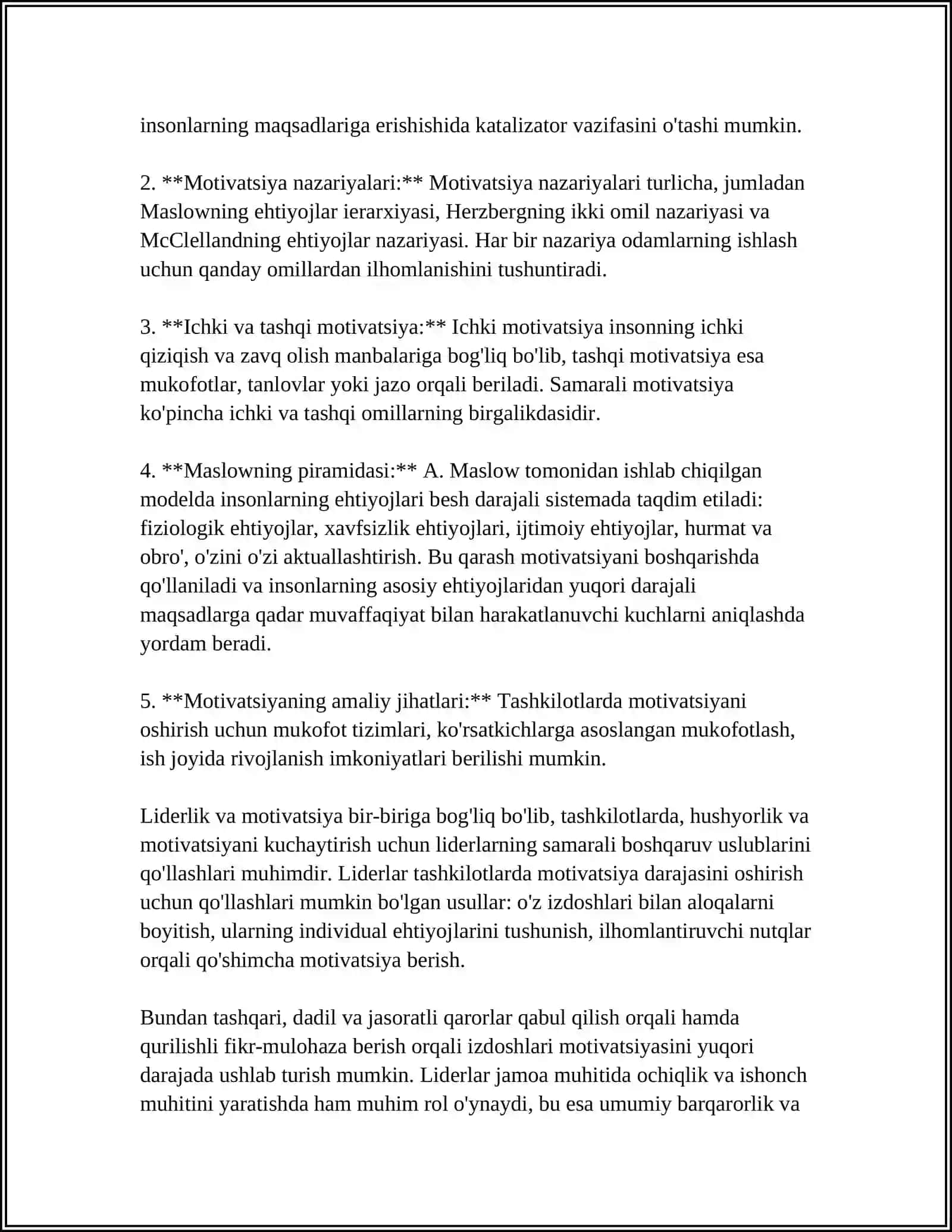 MOTIVATSIYA VA LIDERLIK 4