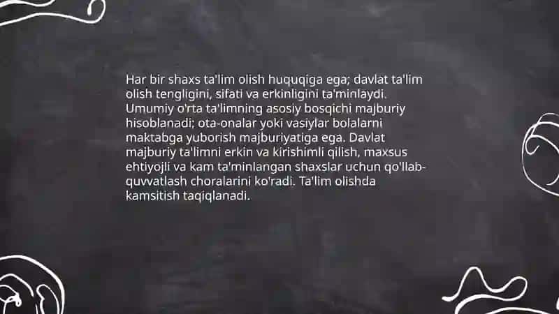 Qonun "Ta’lim to'g'risida"gi 4