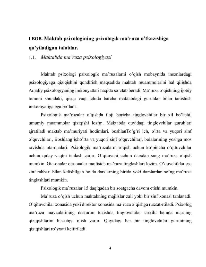 Maktab Psixologiyasi kurs ishi 4