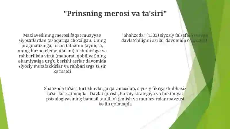 Makiavellining Xukmdor asari bòyicha 4