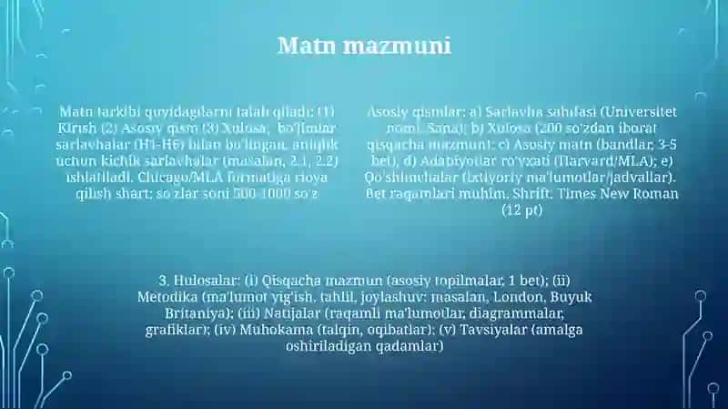 Hujjatlaridagi zaruriy qismlar 4