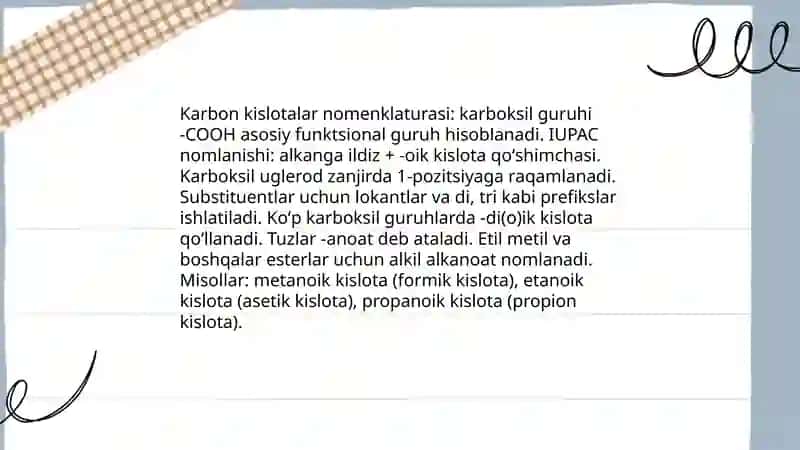 Karbon kislotalar va ularning hosilalari 4