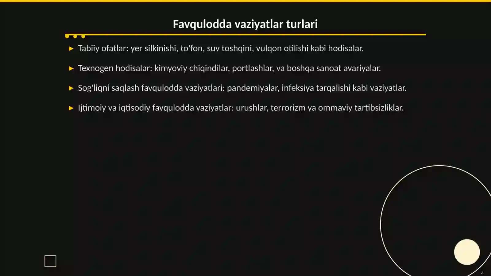 Favqulodda vaziyatlarda qutqaruv va birinchi tiklov ishlarini tashkil etish 4
