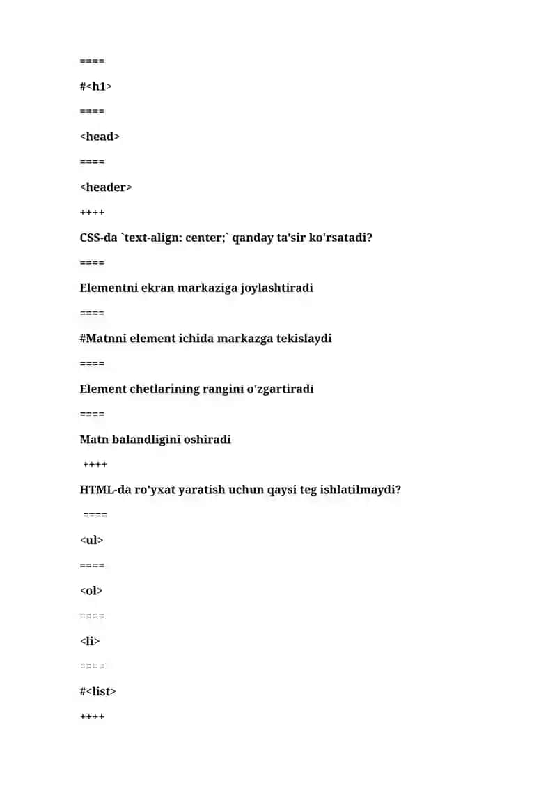 CSS nimaning qisqartmasidir? 4