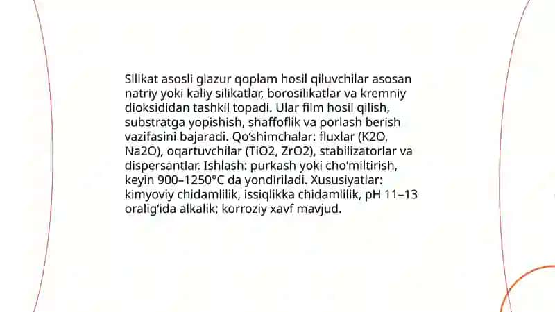 Glazur qoplam hosil qiluvchilar 4