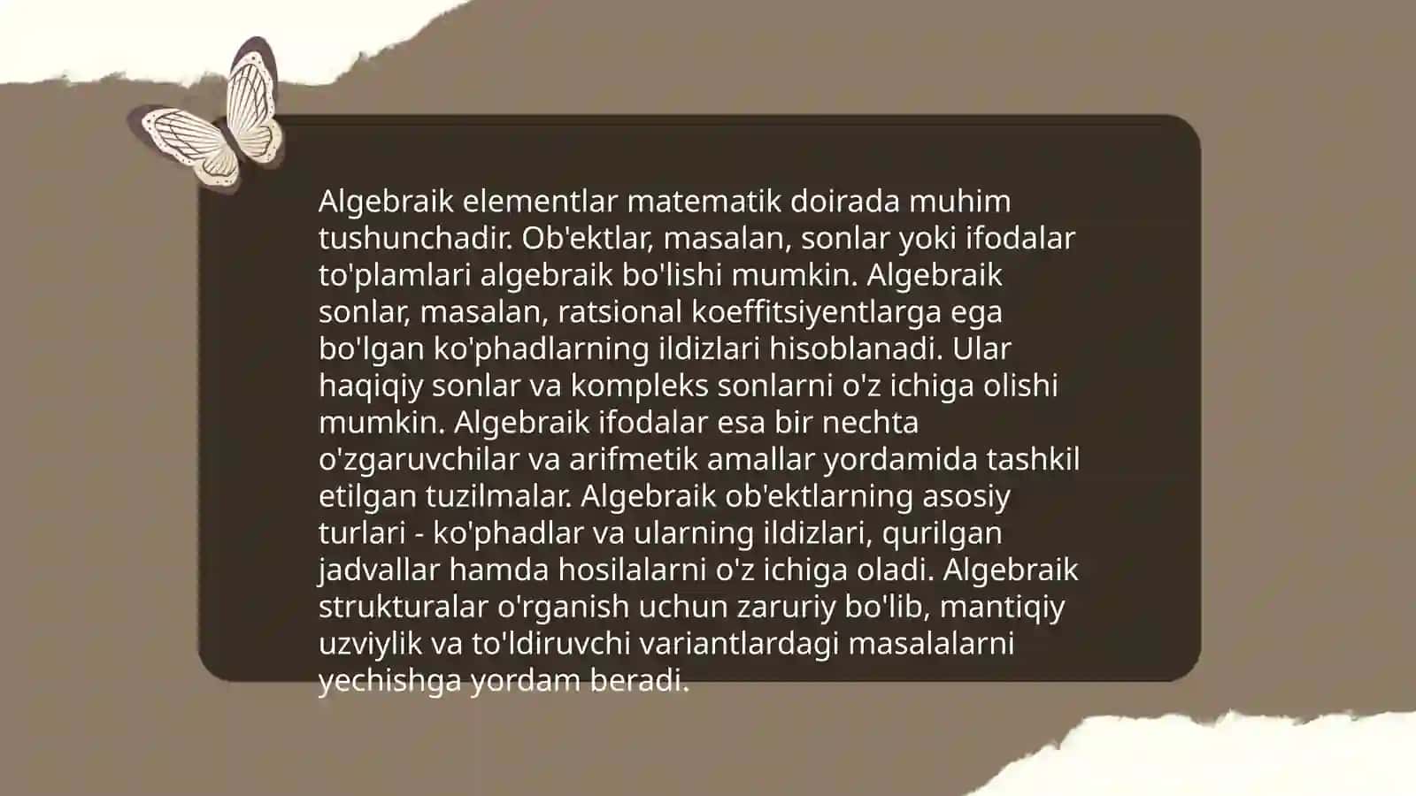 Algebraik elementlarni o'rgatish metodikasi 4