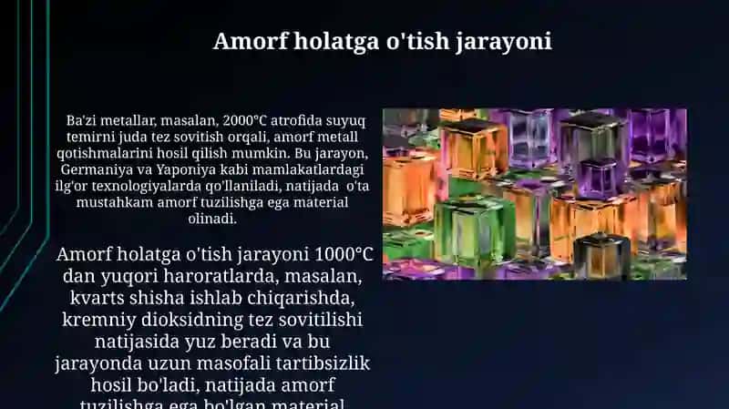 Qattiq jismlar: Kristall va Amorf 4