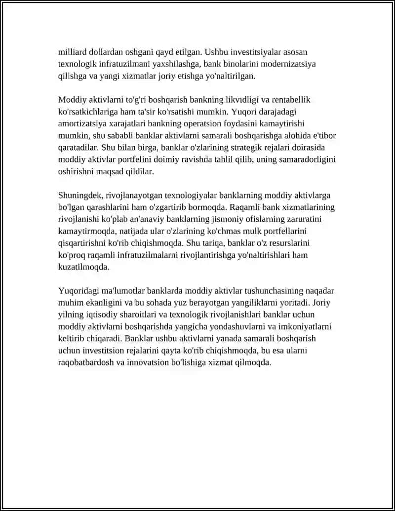 BANKLARDA MODDIY VA NOMODDIY AKTIVLAR HISOBI 4