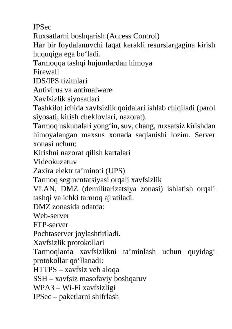 Tarmoq qurishning asosiy tamoyillari 4