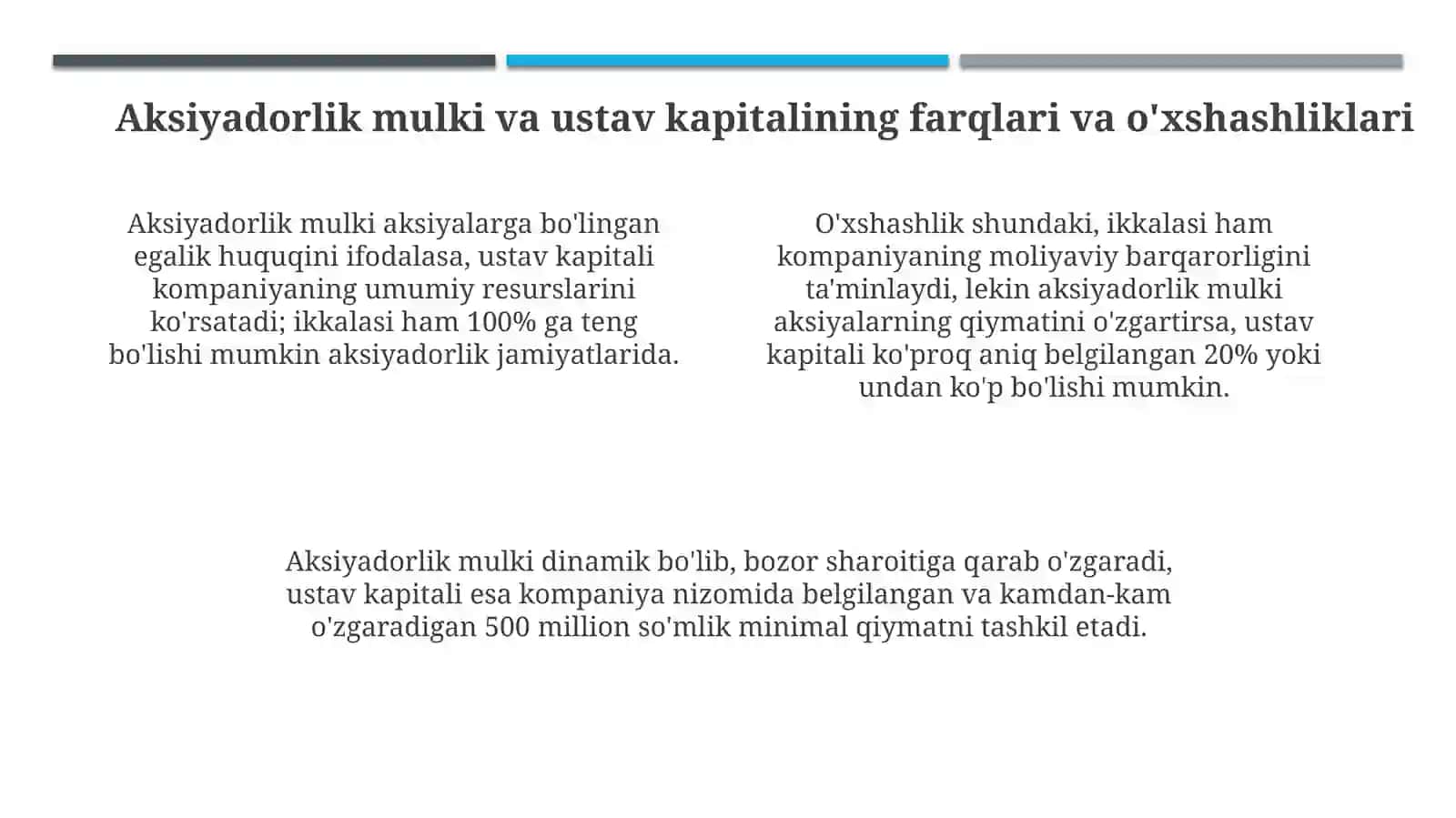 Aksiyadorlik Mulki va Ustav Kapital 4