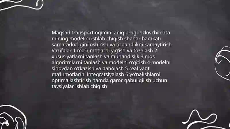 Transport oqimini prognozlovchi data minning modelini ishlab chiqish 4
